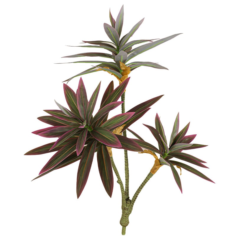 Изкуствен 3-разклонен лилиево-бамбук с релефни пластмасови листа за домашна декорация и реквизит за снимки