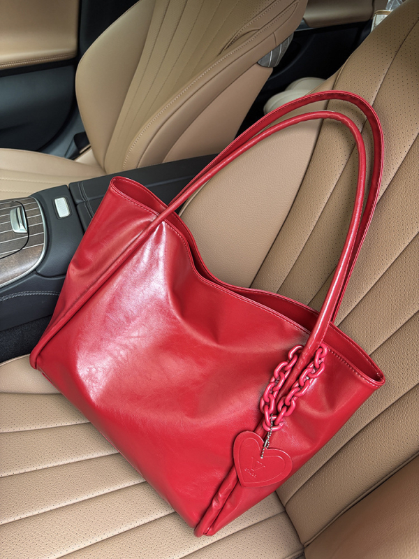 Mekana PU kožna tote torba s velikim kapacitetom, ležerni stil putovanja, oblik torbe za kupovinu, otvoreni vrh, poliester podstava, džep za mobitel