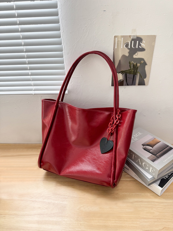 Mekana PU kožna tote torba s velikim kapacitetom, ležerni stil putovanja, oblik torbe za kupovinu, otvoreni vrh, poliester podstava, džep za mobitel