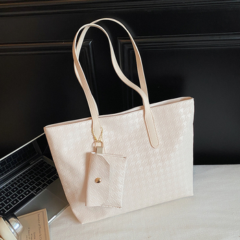 PU pečių rankinė su užtrauktuku, horizontinio kvadrato formos, poliesterio pamušalas, vienas peties dirželis