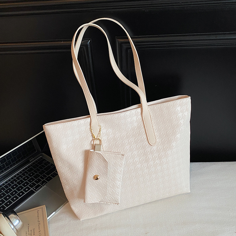 PU pečių rankinė su užtrauktuku, horizontinio kvadrato formos, poliesterio pamušalas, vienas peties dirželis