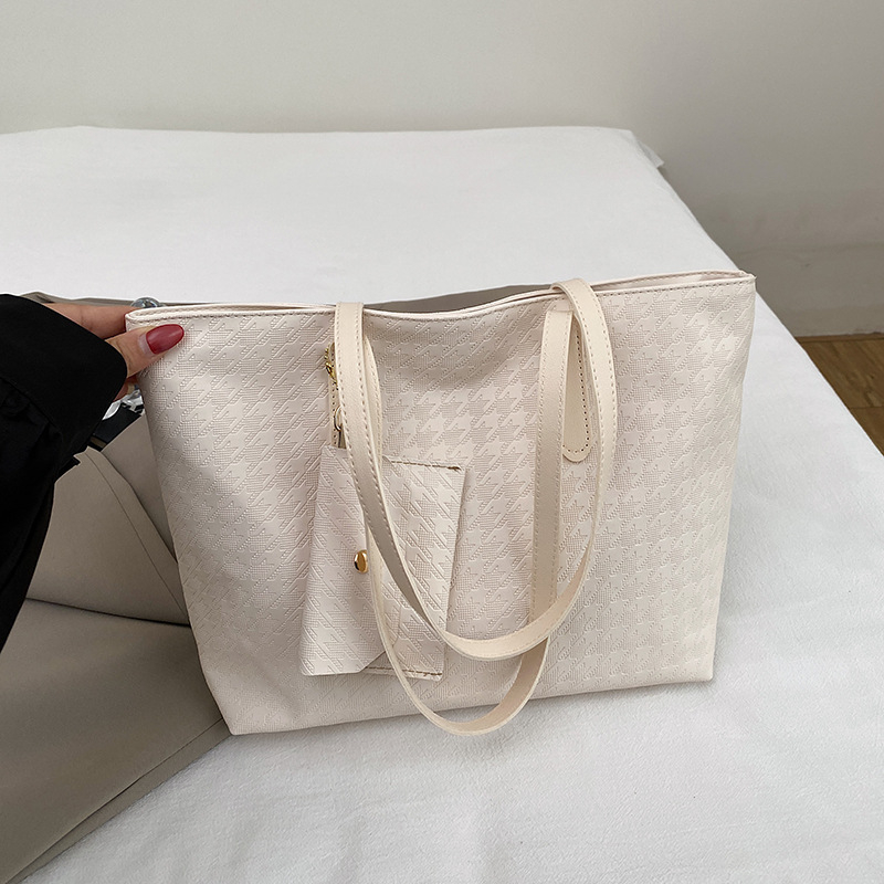 PU pečių rankinė su užtrauktuku, horizontinio kvadrato formos, poliesterio pamušalas, vienas peties dirželis