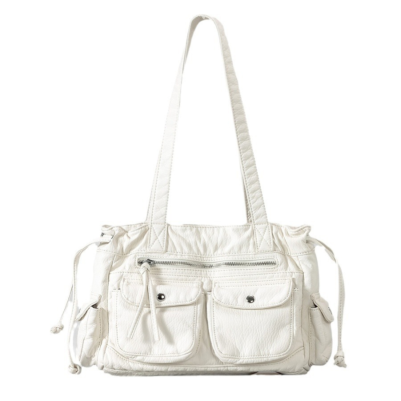 Geantă subraț PU, formă oriizontală pătrată, închidere cu bandă, buzunar pentru telefon în interior, cu strat interior