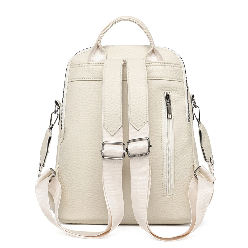 Ženski PU kožni ruksak za putovanje - velik kapacitet, zatvaranje na zip, unutrašnja organizacija (pretinac za telefon, pretinac za ID)