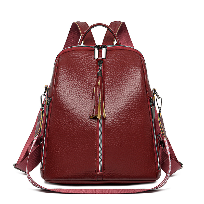 Ženski PU kožni ruksak za putovanje - velik kapacitet, zatvaranje na zip, unutrašnja organizacija (pretinac za telefon, pretinac za ID)