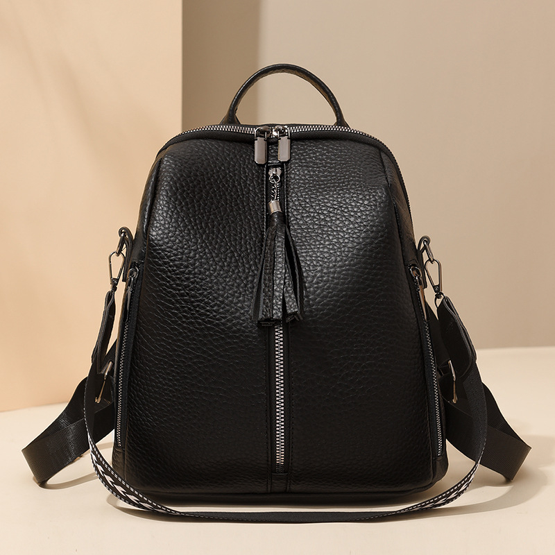 Ženski PU kožni ruksak za putovanje - velik kapacitet, zatvaranje na zip, unutrašnja organizacija (pretinac za telefon, pretinac za ID)