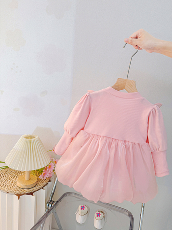 Παιδικό φόρεμα από βαμβάκι για κορίτσια με μακριά μανίκια, Α-γραμμής, για 1-3 ετών, UV προστασία, καλοκαιρινό