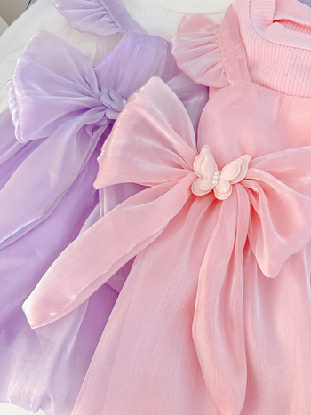 Παιδικό φόρεμα από βαμβάκι για κορίτσια με μακριά μανίκια, Α-γραμμής, για 1-3 ετών, UV προστασία, καλοκαιρινό