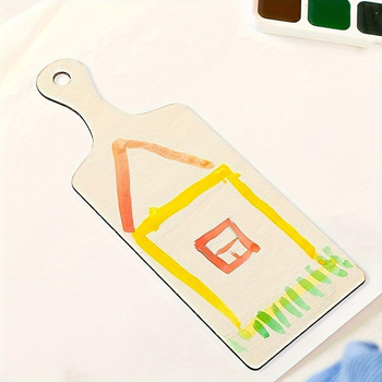 Μίνι ξύλινο κρεμαστό διακοσμητικό χειροτεχνίας με παιδικό γκράφιτι — πάνελ πυκνότητας, ξύλο, μοντέρνο μινιμαλιστικό στυλ