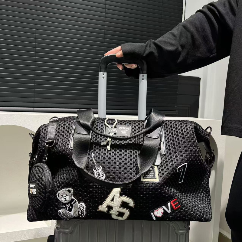 Ženska nylon tote torba, horizontalnog kvadratnog oblika, zatvarač, podstava od poliestera i pamuka