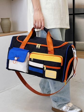 Τσάντα ταξιδιού με διαχωρισμό στεγνό/βρεγνό και ανεξάρτητο θάλαμο για παπούτσια; νάιλον, χωρητικότητα 20–35 L, κλείσιμο με φερμουάρ.