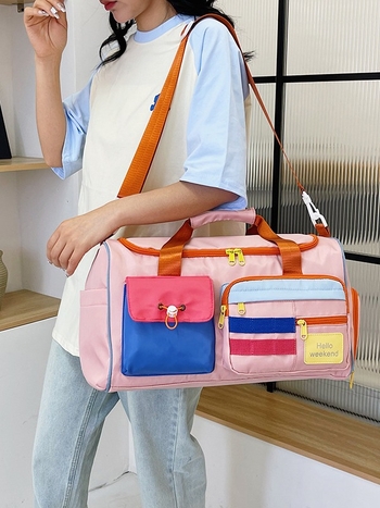 Τσάντα ταξιδιού με διαχωρισμό στεγνό/βρεγνό και ανεξάρτητο θάλαμο για παπούτσια; νάιλον, χωρητικότητα 20–35 L, κλείσιμο με φερμουάρ.