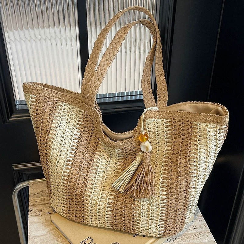 PU tote torba s pletenom teksturom, zatvarač, podstava od najlona, uspravni kvadratni oblik, dvostruke naramenice