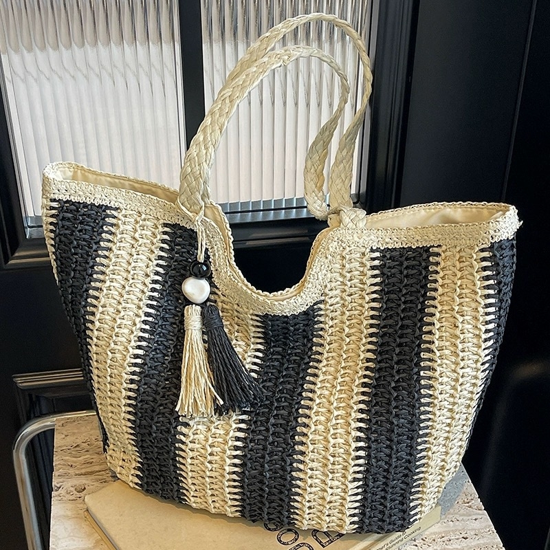 PU tote torba s pletenom teksturom, zatvarač, podstava od najlona, uspravni kvadratni oblik, dvostruke naramenice