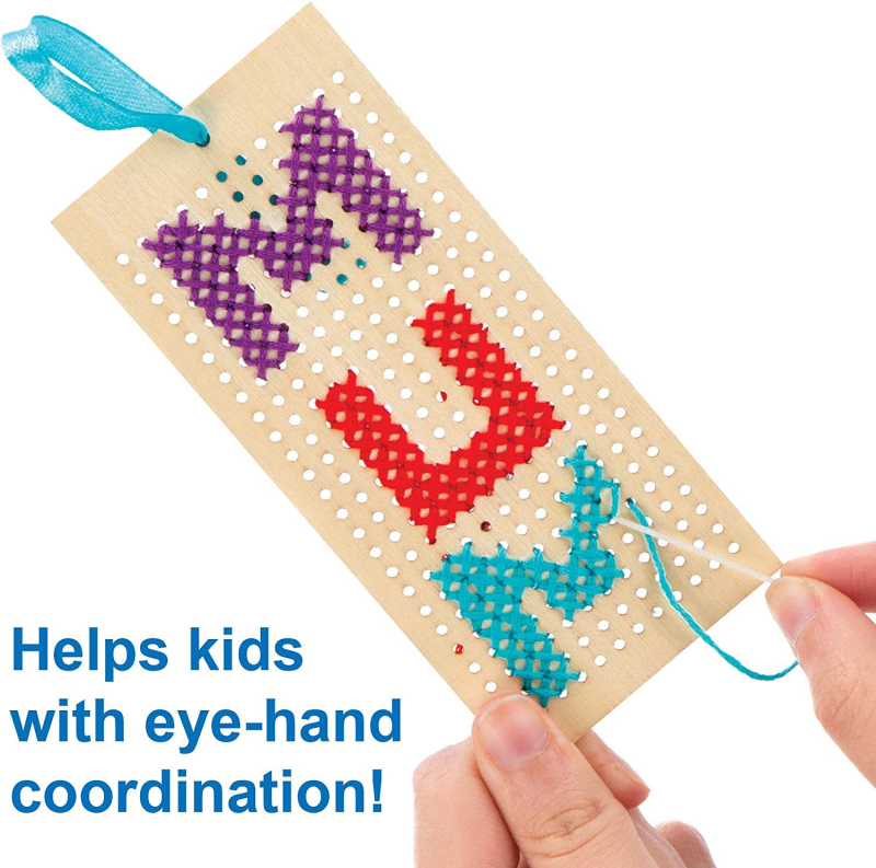 DIY Drveni set za knjižne oznake s križnim bodom, Boxwood, moderni minimalistički stil, za kućnu uporabu