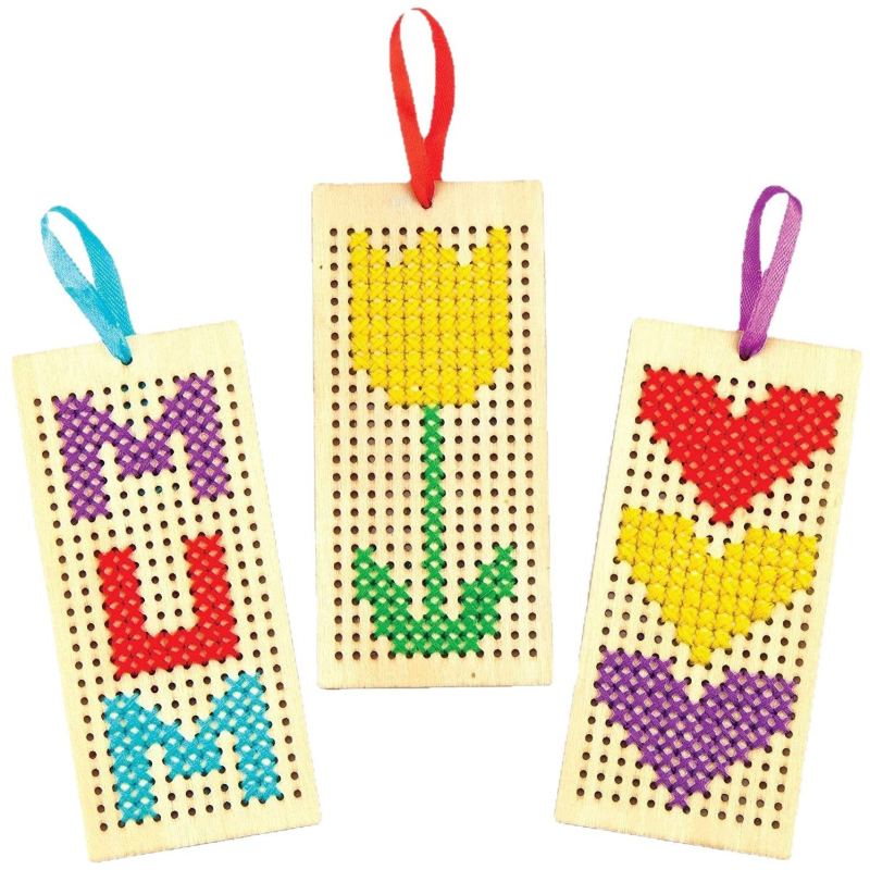 DIY Drveni set za knjižne oznake s križnim bodom, Boxwood, moderni minimalistički stil, za kućnu uporabu