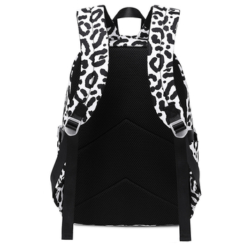 Σχολική τσάντα πλάτης με λεοπάρδαλη εκτύπωση, μοντέλο 2281-3, νάιλον, αντοχή στη φθορά και μείωση βάρους