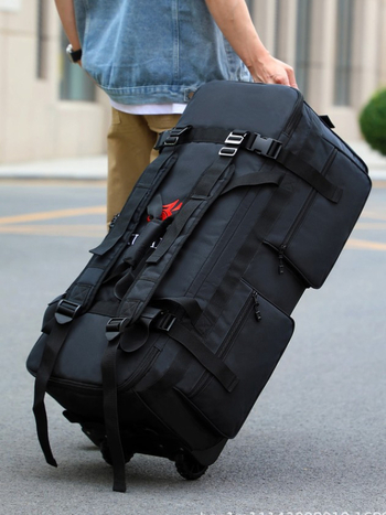 Τσαντα ταξιδιού με ρόδες από Oxford ύφασμα, Unisex — Διαπνέουσα, Αδιάβροχη, Ανθεκτική στην φθορά; Εσωτερική επένδυση: Πολυεστέρας (Υλικό: Oxford ύφασμα; Εσωτερικό: Πολυεστέρας; Λειτουργίες: Διαπνοή, Αδιάβροχη, Ανθεκτική στην φθορά; Στυλ: Αναψυχής ταξιδιού;