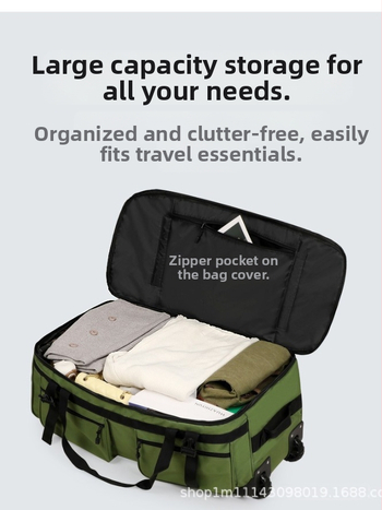 Τσαντα ταξιδιού με ρόδες από Oxford ύφασμα, Unisex — Διαπνέουσα, Αδιάβροχη, Ανθεκτική στην φθορά; Εσωτερική επένδυση: Πολυεστέρας (Υλικό: Oxford ύφασμα; Εσωτερικό: Πολυεστέρας; Λειτουργίες: Διαπνοή, Αδιάβροχη, Ανθεκτική στην φθορά; Στυλ: Αναψυχής ταξιδιού;