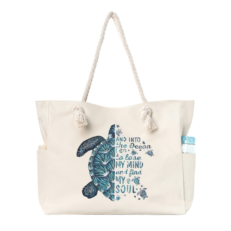 Platnena torba, horizontalni kvadratni oblik, otvoreni vrh, unutarnja džep za telefon, dvostruki remen