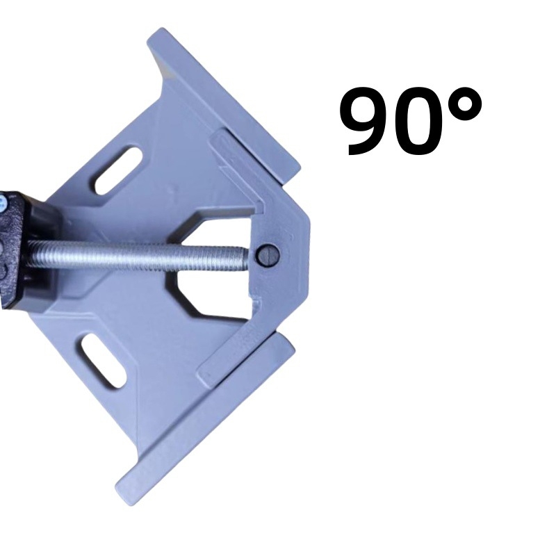 Mini kampinis spaustukas medienai su vienos rankenos mechanizmu – 90°, greitas fiksavimas medienai, nuotraukų rėmams ir akvariumo stiklui