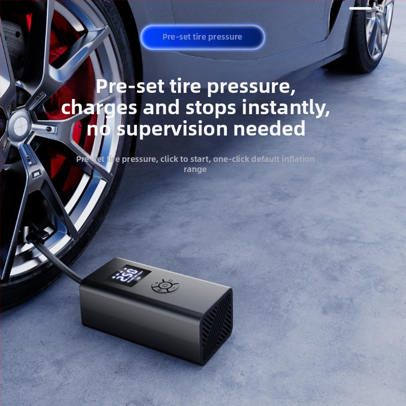 Автомобилна инфлационна помпа с LED осветление, 12V, 120W, 50 л/мин, цифров дисплей