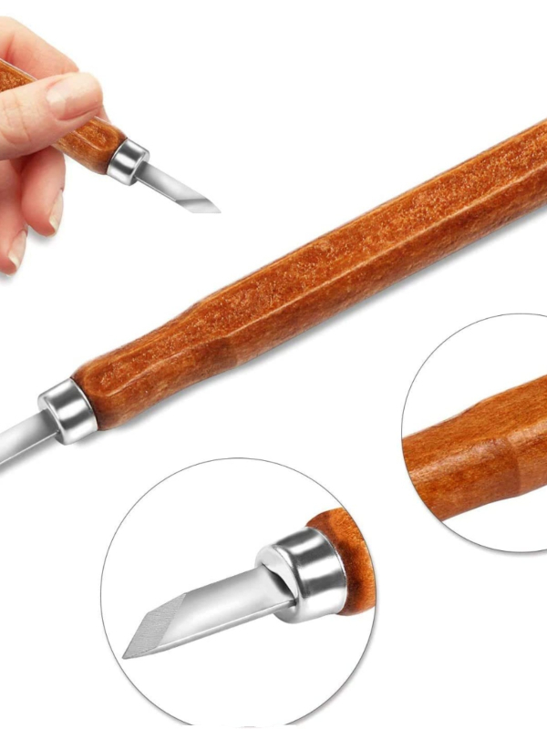 Medžio drožybos peilių rinkinys – daugiafunkcis įrankis medžio drožybai ir guminių antspaudų graviravimui