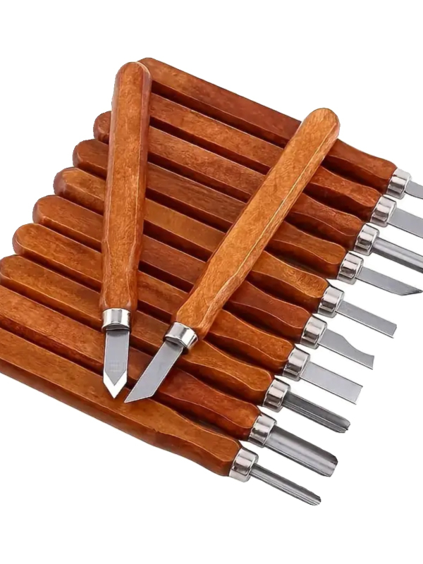 Medžio drožybos peilių rinkinys – daugiafunkcis įrankis medžio drožybai ir guminių antspaudų graviravimui