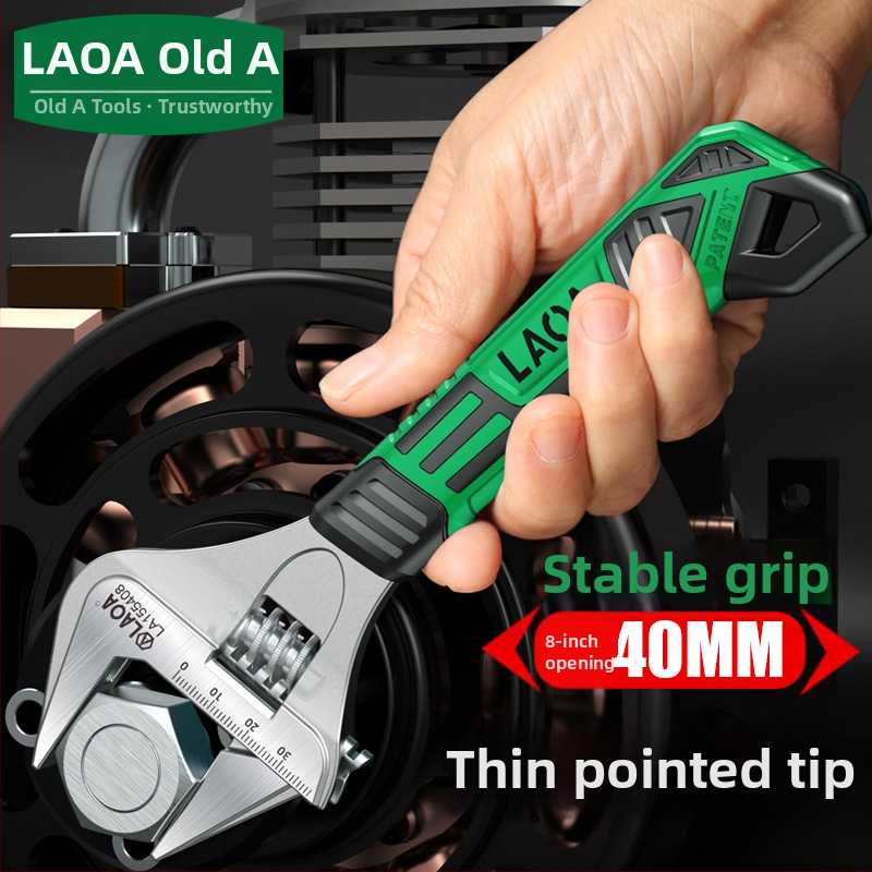 Old A reguliuojamas raktas – daugybinis įrankis voniai ir santechnikai, pramonės klasė, didelis atidarymas, iš chromo-vanadžio plieno, šilumos apdorojimas