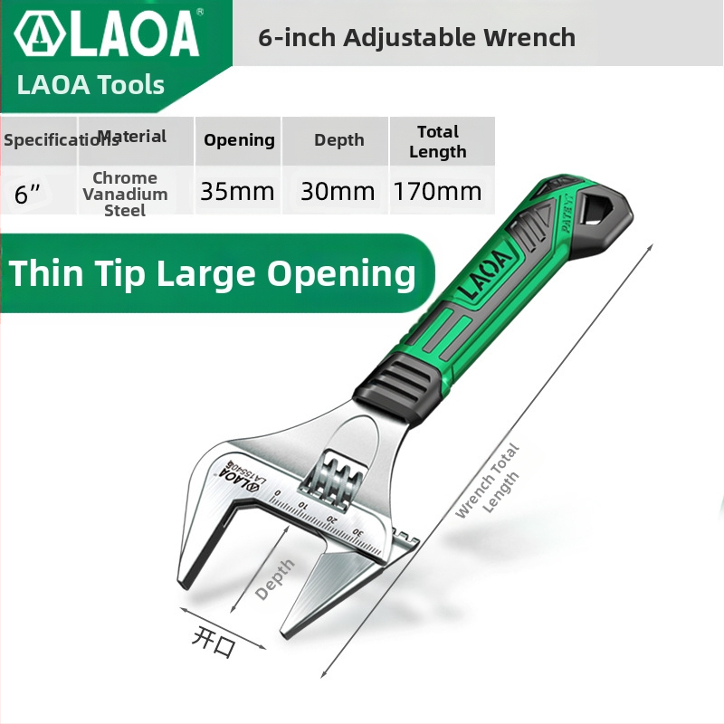 Old A reguliuojamas raktas – daugybinis įrankis voniai ir santechnikai, pramonės klasė, didelis atidarymas, iš chromo-vanadžio plieno, šilumos apdorojimas