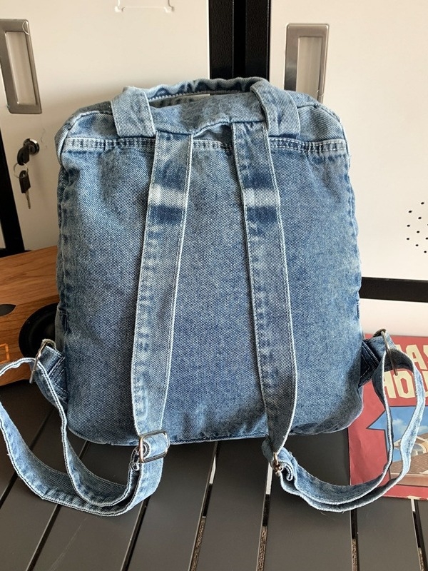 Ruksak od denima s pranjem, velika kapacitа 36–55 L, pogodan za 16-inčni prijenosnik, unisex, naramenice s zračnim jastučićem, urbani stil