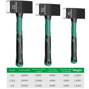 Σφυρί θραύσης λίθων για κατασκευές – κεφαλή από χάλυβα υψηλού άνθρακα, ανθεκτικό στους κραδασμούς, βαριά κατασκευή