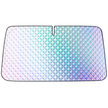 Ηλιοπροστασία αυτοκινήτου για το εμπρός παρμπρίζ, υλικό λέιζερ φιλμ, εγκατάσταση με βεντούζα, συμβατό με εμπρός παρμπρίζ, απλό στυλ