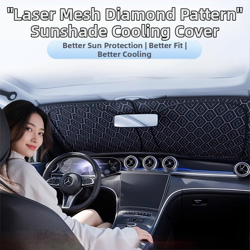 Slnečník na predné sklo auta, materiál laserový film, montáž s prísavkou, kompatibilný s predným sklom, jednoduchý štýl