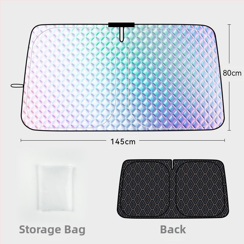 Slnečník na predné sklo auta, materiál laserový film, montáž s prísavkou, kompatibilný s predným sklom, jednoduchý štýl