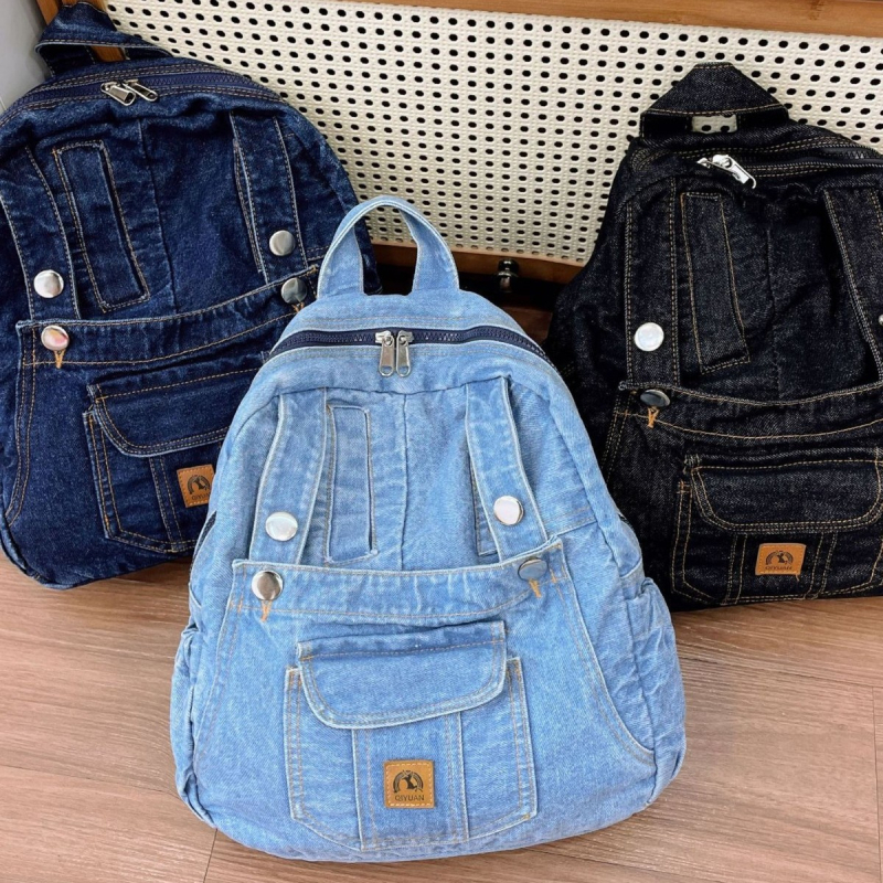 Unisex ruksak od pamuka sa zatvaračem, džep za mobitel i trodimenzionalni dizajn