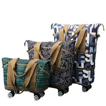 Τσάντα ταξιδιού με 360° τροχούς και επέκταση, 56–75 L, Oxford ύφασμα, ultra-light