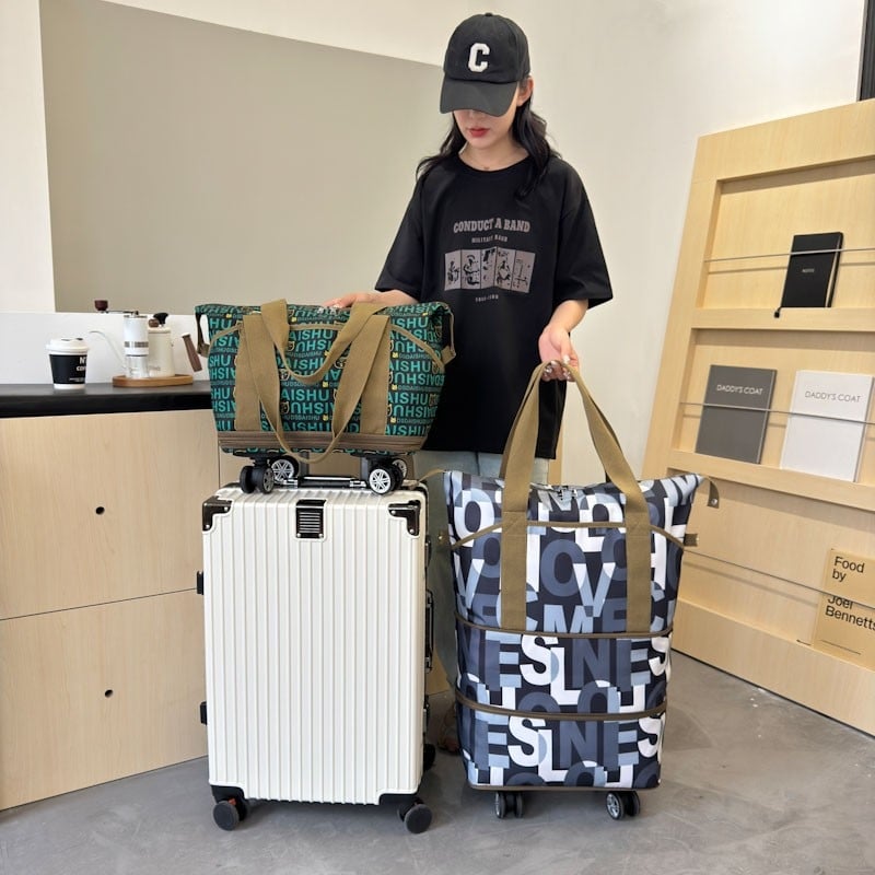 Чанта за пътуване с 360° колела и разширение, 56–75 л, Oxford плат, ултра лека