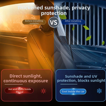 Magnetinės galinės automobilių langų užuolaidos – universali tinka, storas nepermatomas poliesteris, saulės apsauga, šilumos izoliacija, privatumas, pritaikomi