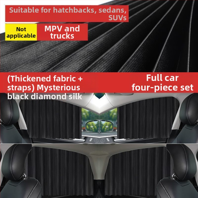 Magnetinės galinės automobilių langų užuolaidos – universali tinka, storas nepermatomas poliesteris, saulės apsauga, šilumos izoliacija, privatumas, pritaikomi