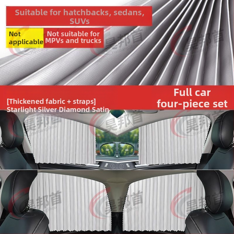 Magnetinės galinės automobilių langų užuolaidos – universali tinka, storas nepermatomas poliesteris, saulės apsauga, šilumos izoliacija, privatumas, pritaikomi