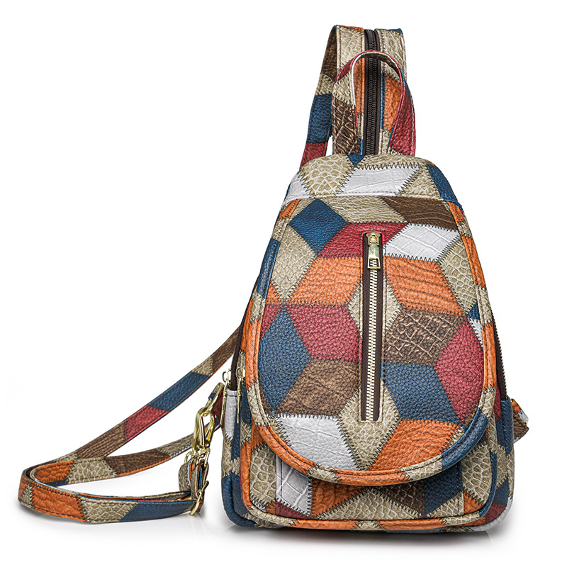 PU чанта за кръст с капак, джоб с цип, вътрешен патч джоб, полиестерна подплата