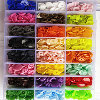 Σετ T5 από ρητίνη με snap κουμπιά, τετραπλό κλείσιμο, σε κουτί, με κιτ εργαλείων, κατάλληλο για πλεκτά, σετ 360 και 150 τεμάχια