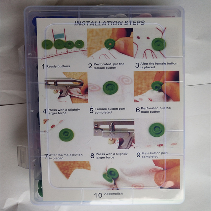 Σετ T5 από ρητίνη με snap κουμπιά, τετραπλό κλείσιμο, σε κουτί, με κιτ εργαλείων, κατάλληλο για πλεκτά, σετ 360 και 150 τεμάχια