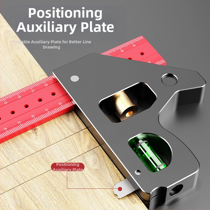 90-stupňové stolárske pravítko a viacfunkčné uholové pravítko – zosilnené, vysoká presnosť, univerzálne kombinované uholové pravítko