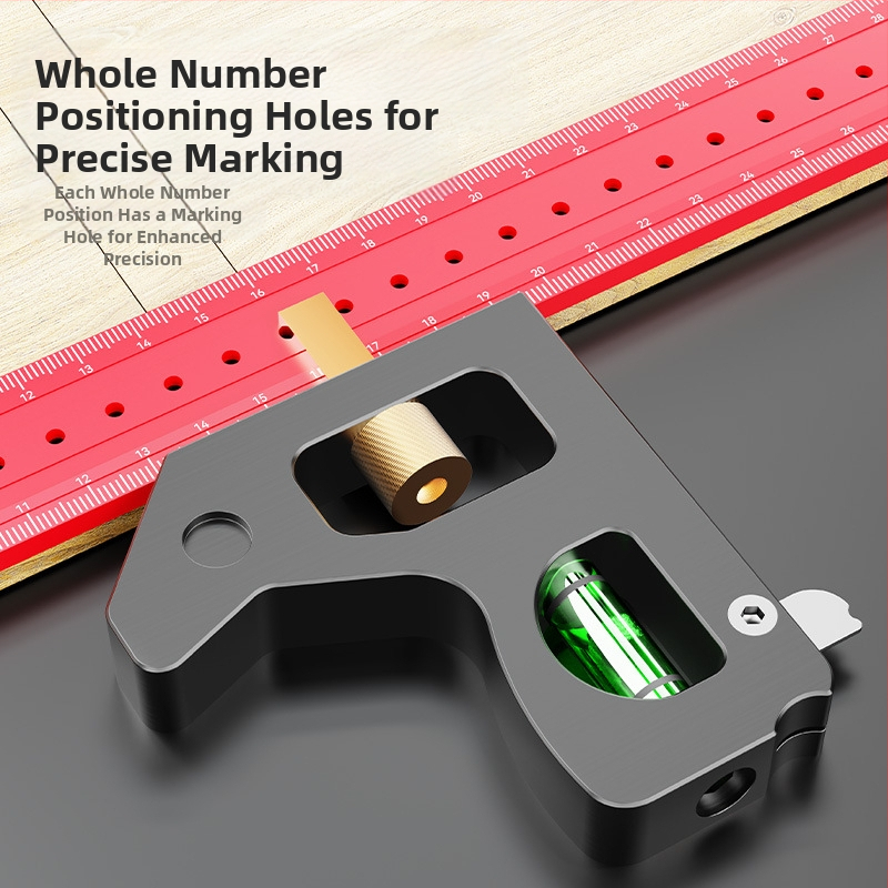 90-stupňové stolárske pravítko a viacfunkčné uholové pravítko – zosilnené, vysoká presnosť, univerzálne kombinované uholové pravítko