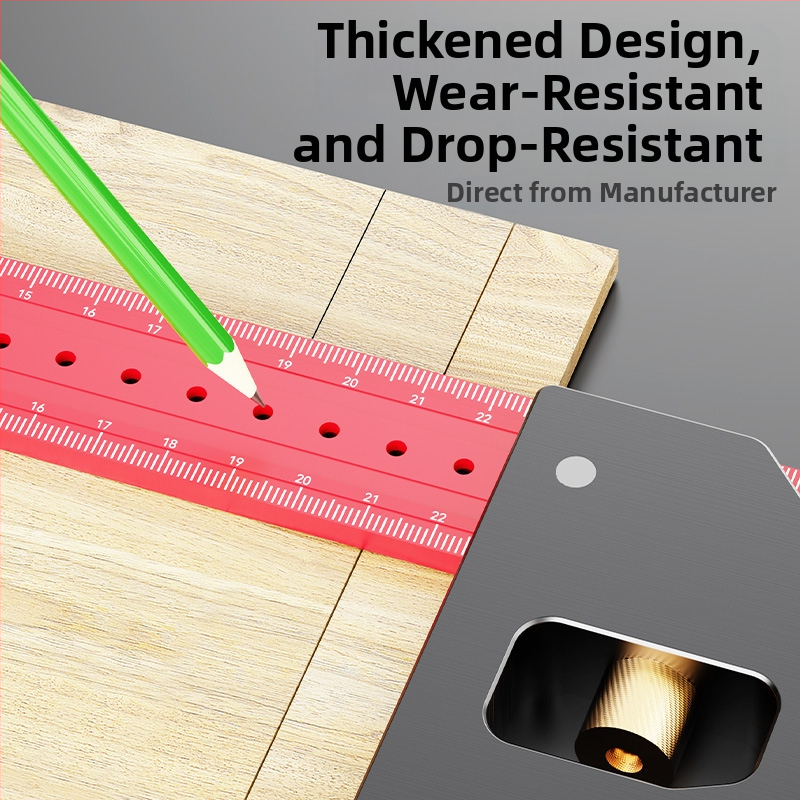 90-stupňové stolárske pravítko a viacfunkčné uholové pravítko – zosilnené, vysoká presnosť, univerzálne kombinované uholové pravítko