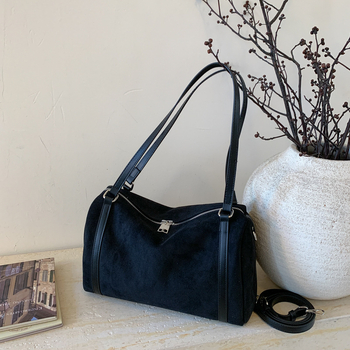 Geantă crossbody texturată pentru femei, din PU, formă orizontal pătrată, închidere cu fermoar, buzunare interioare multiple pentru telefon, ID, laptop și cameră