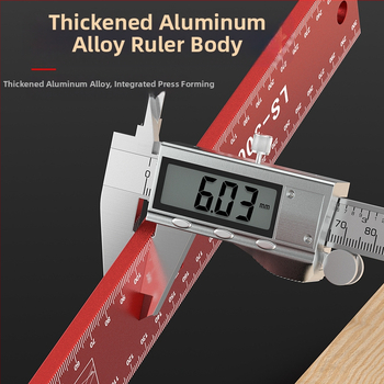 Високопрецизен удебелен дърводелски квадрат с широко седло, 90°, алуминиева сплав