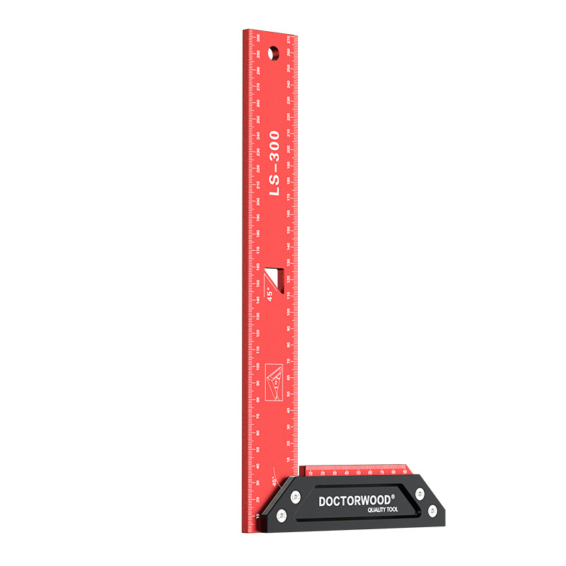 Високопрецизен удебелен дърводелски квадрат с широко седло, 90°, алуминиева сплав